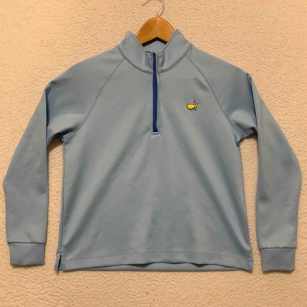 Masters Kids 1/4 Zip Pullover Golf Shirt Size Medium Pullover MB7340-381 Blue